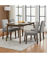 gaomon Parsons Button Tufted Dining Chairs Set of 4,Upholstered Fabric Kitchen Chairs with Wood Legs and Padded Seats,Living Room Kitchen Furniture
