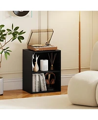 Slickblue 2-Cube Floor Standing Bookshelf with Adjustable Shelf