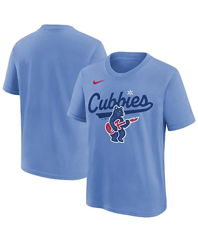 Nike Big Boys and Girls Light Blue Chicago Cubs Electric Bear Alternate T-Shirt