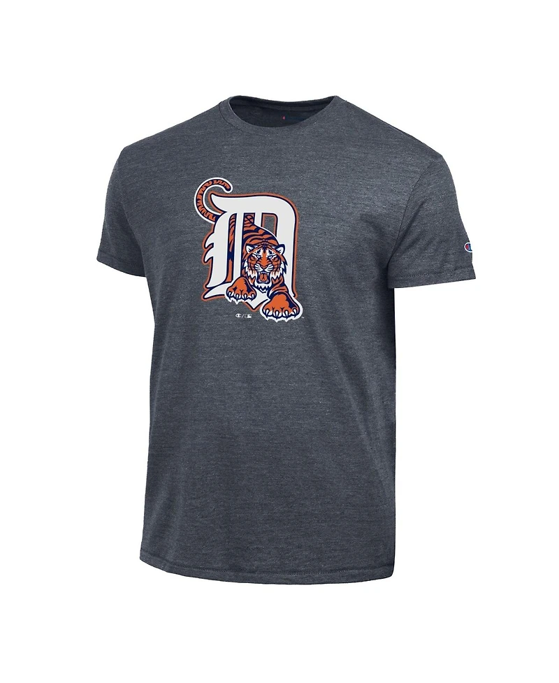 Champion Men's Navy Detroit Tigers Cooperstown Logo Tri-Blend T-Shirt