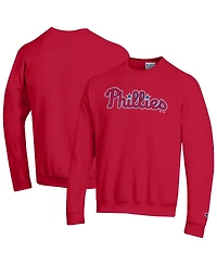 Champion Men's Red Philadelphia Phillies Powerblend Wordmark Sweatshirt
