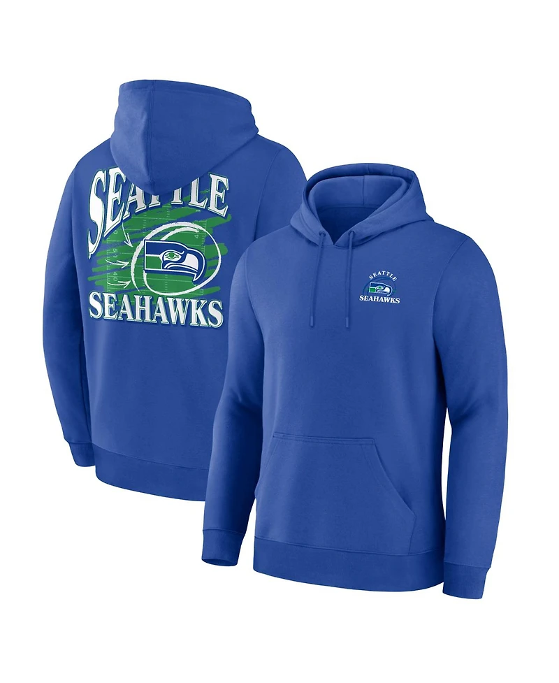 Fanatics Men's Royal Seattle Seahawks Classic Scribble Legacy Fleece Hoodie