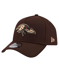 New Era Men's Dark Brown Baltimore Ravens Burnt Wood A-Frame 9FORTY Adjustable Hat