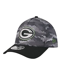 New Era Men's Black Green Bay Packers Camo A-Frame 39THIRTY Flex Hat