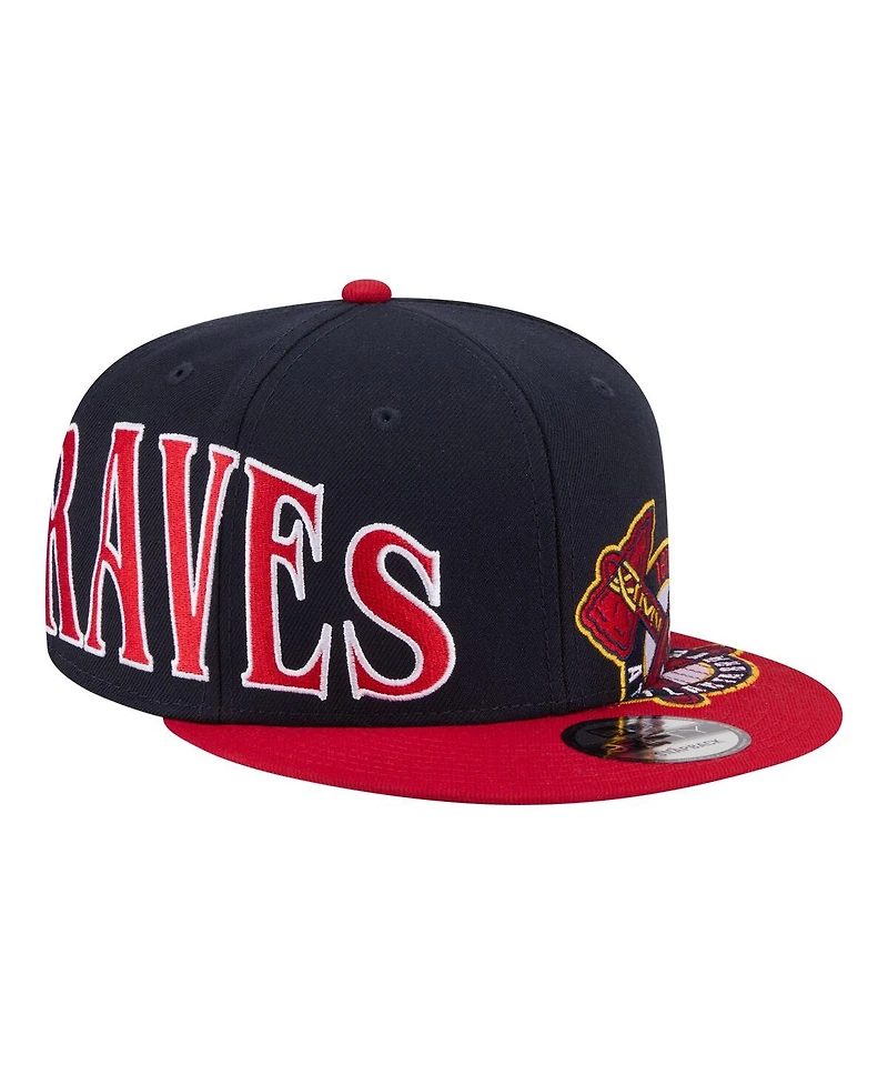 New Era Men's Navy/Red Atlanta Braves Stretched Two-Tone 9FIFTY Adjustable Hat