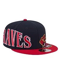 New Era Men's Navy/Red Atlanta Braves Stretched Two-Tone 9FIFTY Adjustable Hat