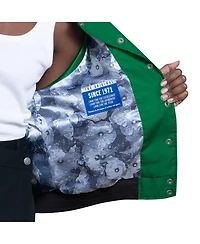 Starter Women's Kelly Green/White Philadelphia Eagles Raglan Blitz Full-Snap Varsity Jacket