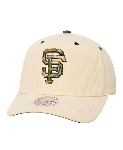 Mitchell & Ness Men's and Women's Cream San Francisco Giants Camo Logo Pro Crown Snapback Hat