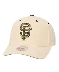Mitchell & Ness Men's and Women's Cream San Francisco Giants Camo Logo Pro Crown Snapback Hat