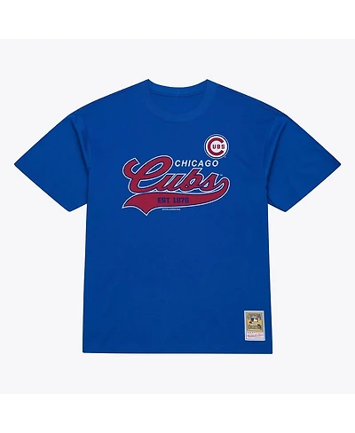 Mitchell & Ness Men's Royal Chicago Cubs Script Sweep Arch T-Shirt