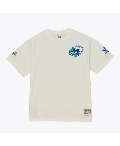 Mitchell & Ness Men's Cream Dallas Mavericks Hardwood Classics Chainstitch Premium T-Shirt