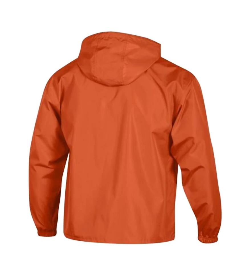 Champion Men's Orange Miami Dolphins Packable Windbreaker Half-Zip Jacket