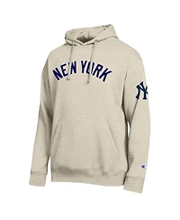 Champion Men's Oatmeal New York Yankees All Star Chenille Hoodie