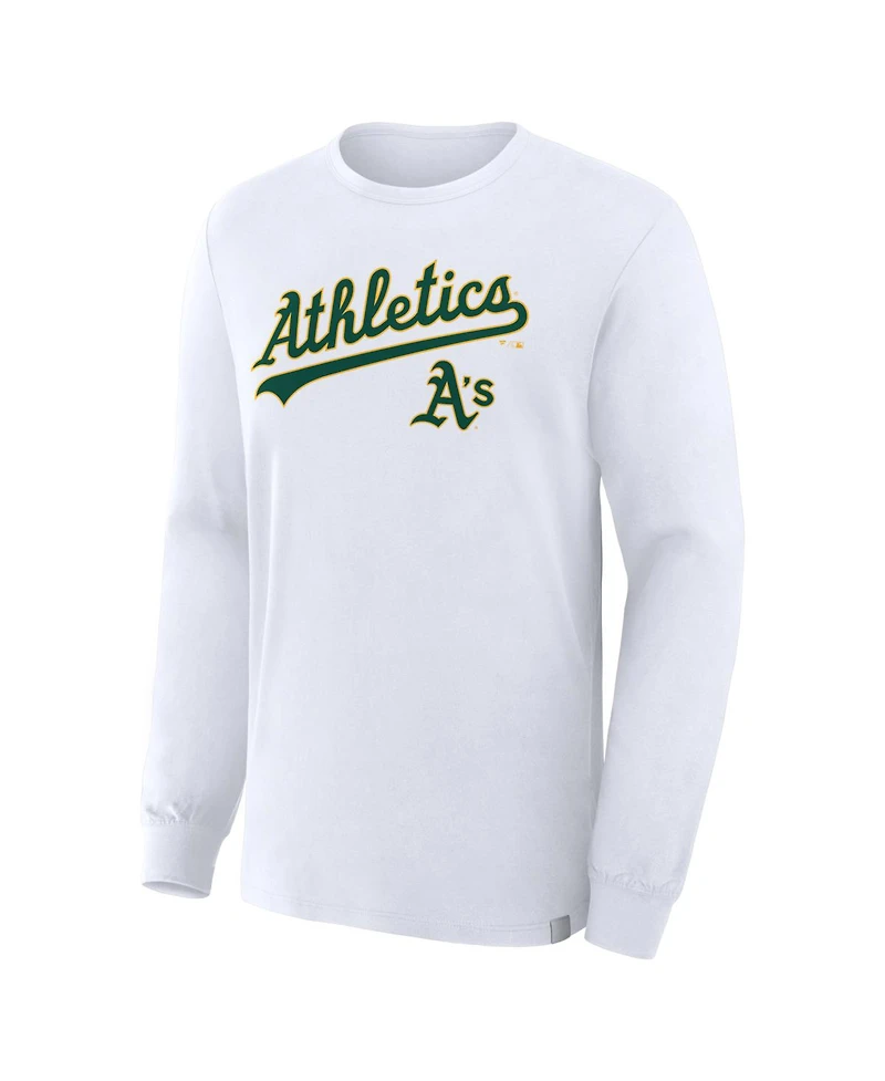 Fanatics Men's White Athletics Lock-Up Legacy Long Sleeve T-Shirt