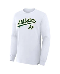 Fanatics Men's White Athletics Lock-Up Legacy Long Sleeve T-Shirt