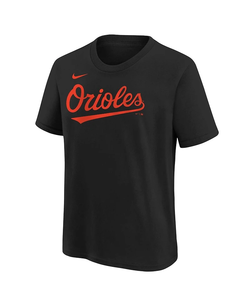 Nike Big Boys and Girls Gunnar Henderson Black Baltimore Orioles Name & Number T-Shirt