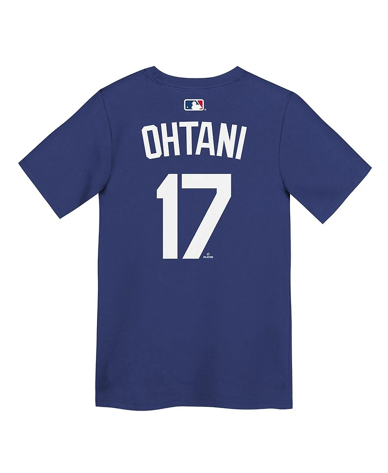 Nike Preschool Shohei Ohtani Royal Los Angeles Dodgers Name & Number T-Shirt