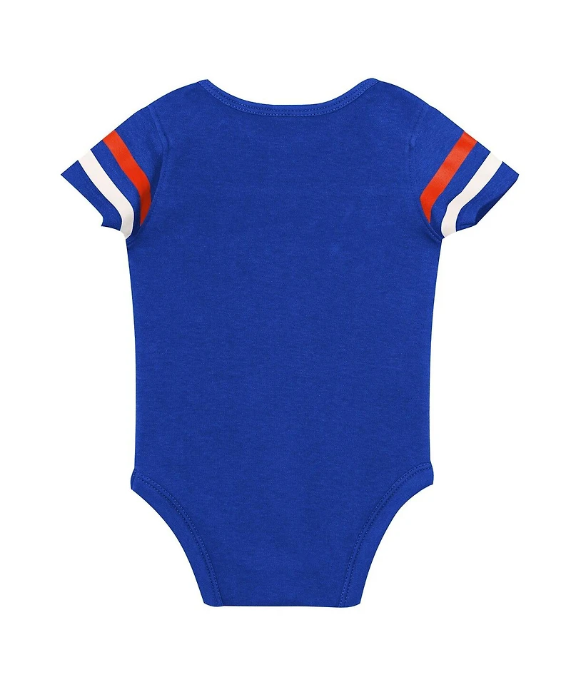 Outerstuff Baby Boys and Girls 3-Piece Royal New York Mets Up One Bodysuit, Bib Booties Set