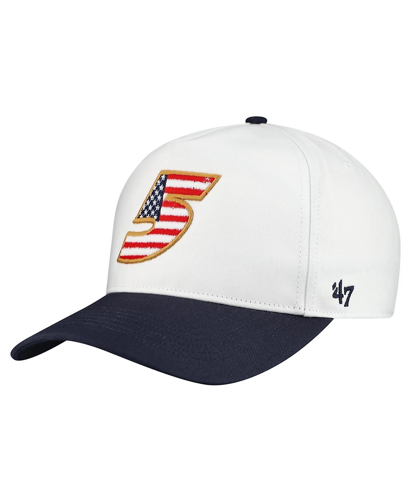 '47 Brand Men's White Kyle Larson Flag Fill Two-Tone Team Adjustable Hitch Hat