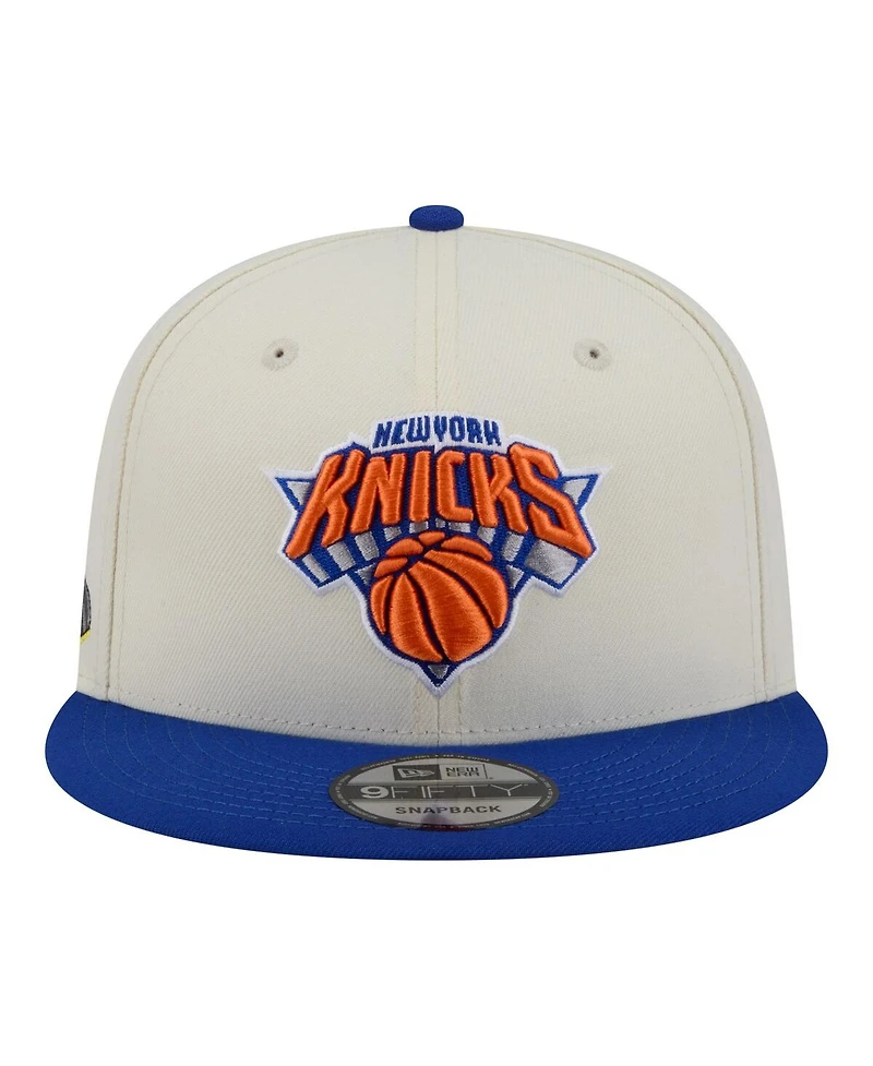 New Era Men's White New York Knicks Injection Localized 9FIFTY Snapback Hat