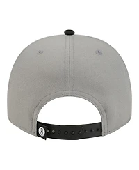 New Era Men's Gray Brooklyn Nets Injection Cartoon Logo A-Frame 9FIFTY Adjustable Hat