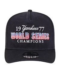 New Era Men's Navy New York Yankees 1977 World Series Champions Throwback 9FIFTY A-Frame Snapback Hat