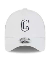 New Era Men's White Cleveland Guardians 2026 Batting Practice Apex 9FORTY Adjustable Trucker Hat