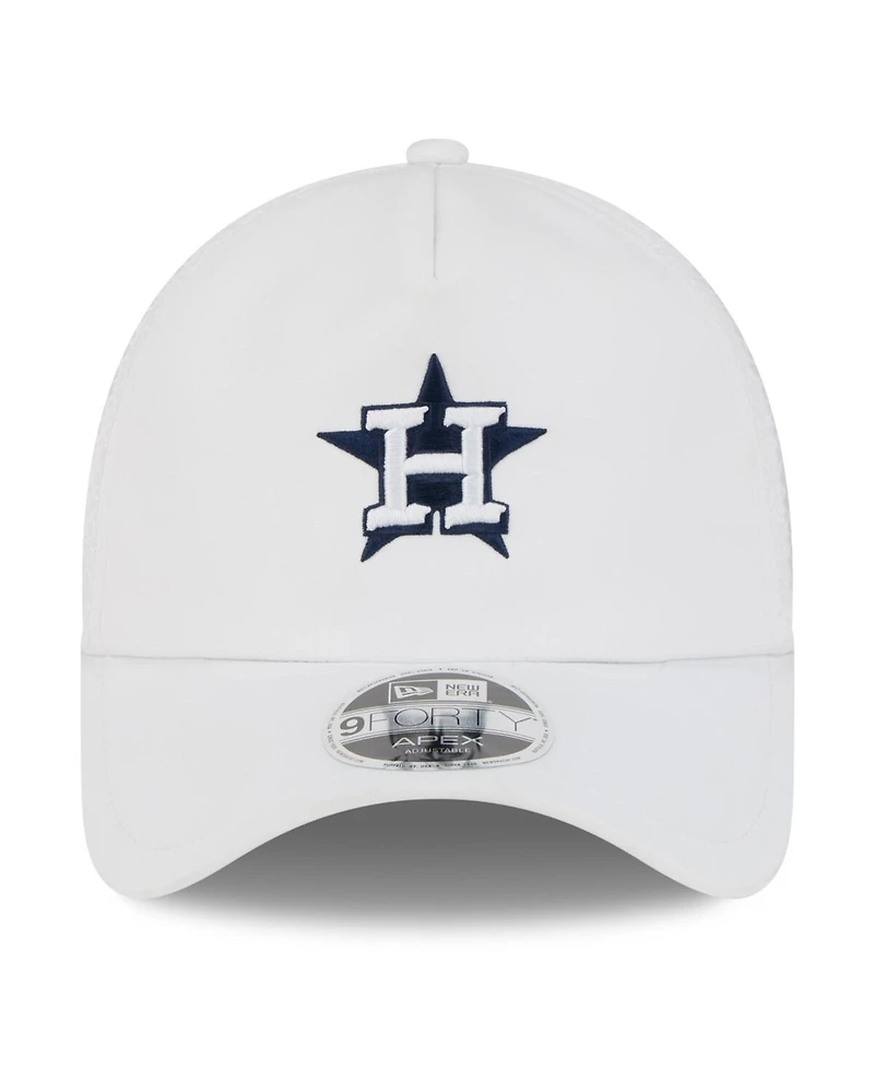 New Era Men's White Houston Astros 2026 Batting Practice Apex 9FORTY Adjustable Trucker Hat