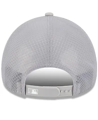 New Era Men's Gray Los Angeles Dodgers 2026 Batting Practice Apex 9FORTY Adjustable Trucker Hat