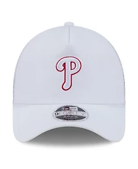 New Era Men's White Philadelphia Phillies 2026 Batting Practice Apex 9FORTY Adjustable Trucker Hat