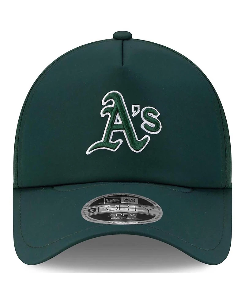 New Era Men's Green Athletics 2026 Batting Practice Apex 9FORTY Adjustable Trucker Hat