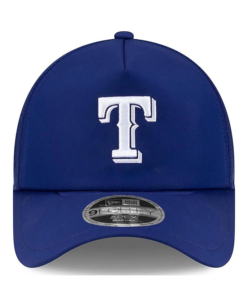 New Era Men's Royal Texas Rangers 2026 Batting Practice Apex 9FORTY Adjustable Trucker Hat