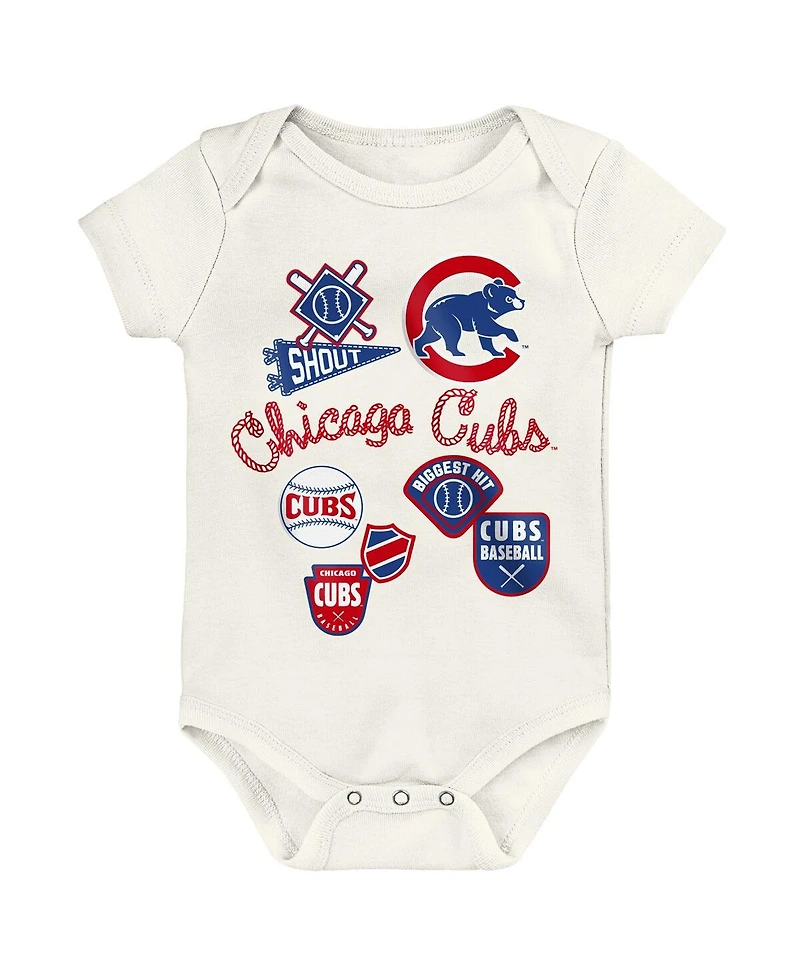 Outerstuff Baby Boys and Girls 3-Piece Chicago Cubs Home Plate Creeper Set