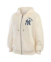 Wear by Erin Andrews Women's Cream New York Yankees Full-Zip Hoodie