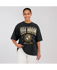 Wear by Erin Andrews Women's Black San Diego Padres Oversized Boyfriend T-Shirt