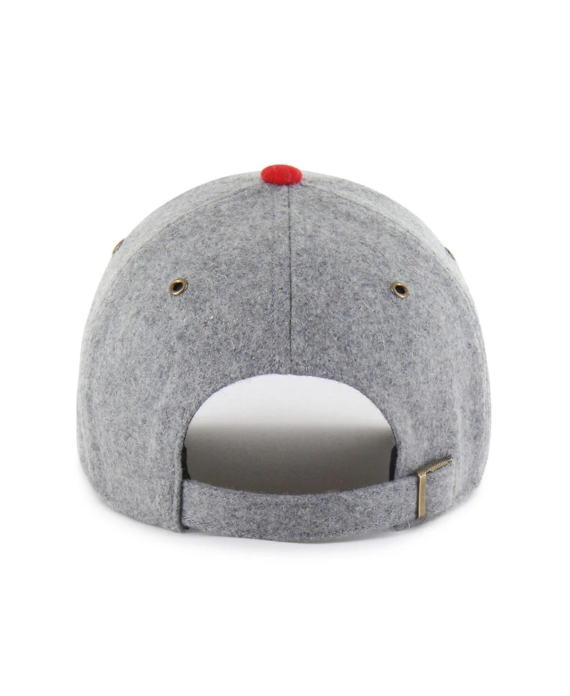 '47 Brand Men's Gray/Red Los Angeles Angels Golden Age Wool Clean Up Adjustable Hat