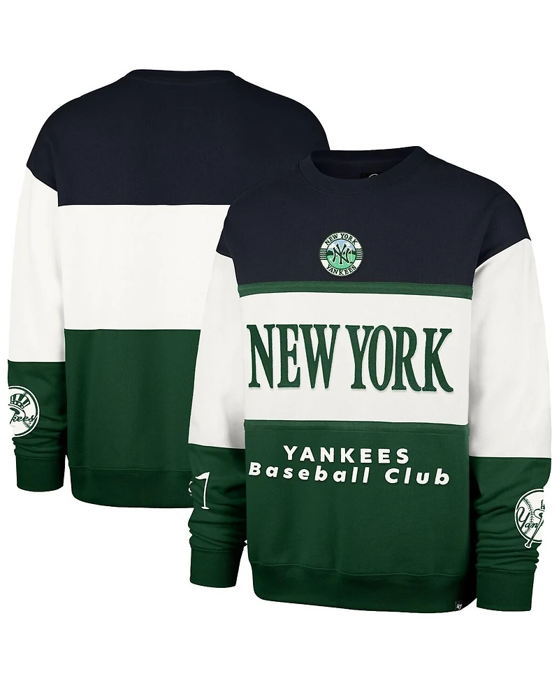 47 Brand Men's Green New York Yankees Tee Up Maximalist Fleece Sweatshirt