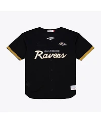 Mitchell & Ness Men's Black Baltimore Ravens Head Coach Mesh Full-Button Fashion Jersey