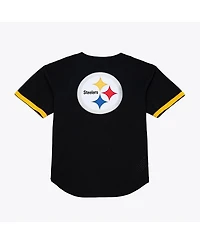 Mitchell & Ness Men's Black Pittsburgh Steelers Head Coach Mesh Full-Button Fashion Jersey