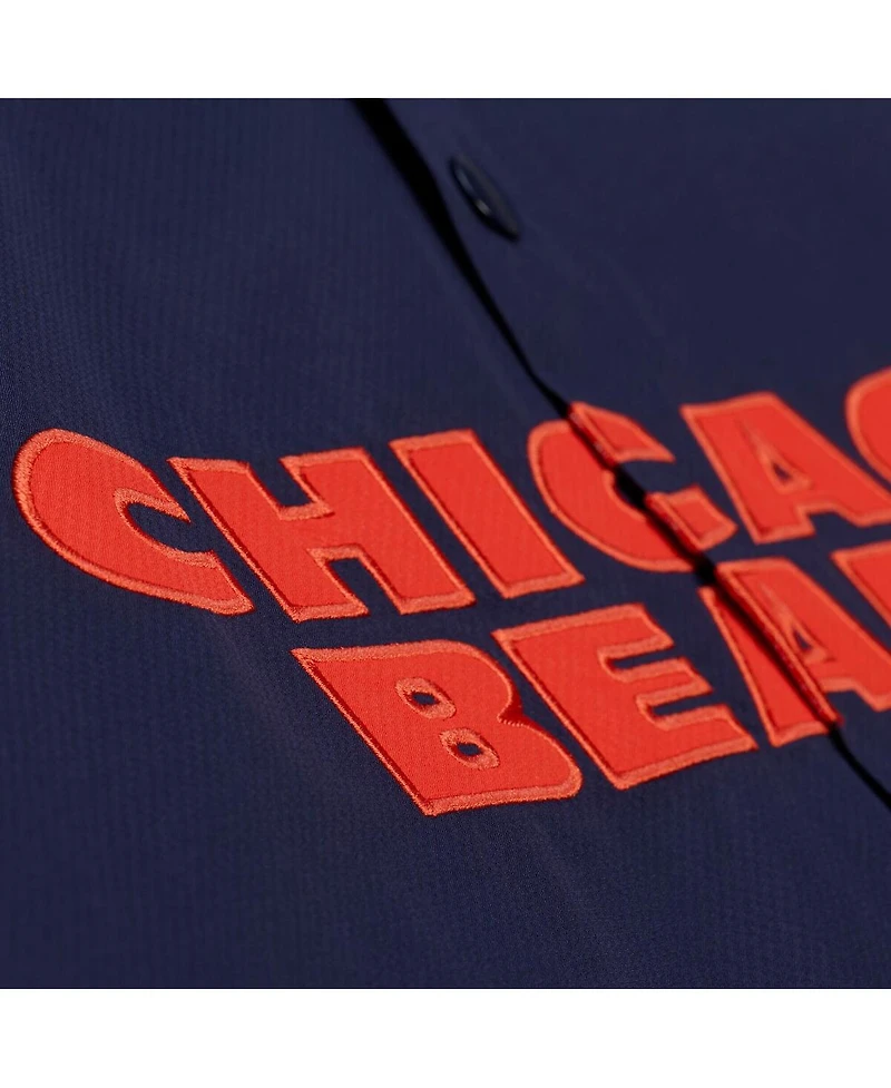 Mitchell & Ness Men's Navy Chicago Bears Coaches Full-Snap Hooded Windbreaker Jacket