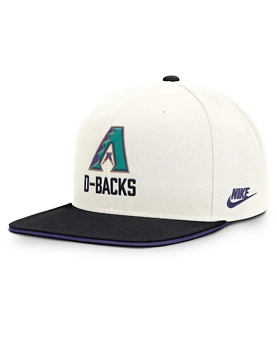 Nike Men's Cream/Black Arizona Diamondbacks Cooperstown Pro Dri-fit Snapback Hat