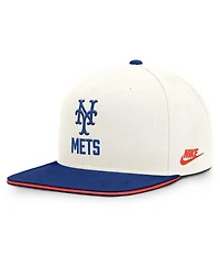 Nike Men's Cream/Royal New York Mets Cooperstown Pro Dri-fit Snapback Hat