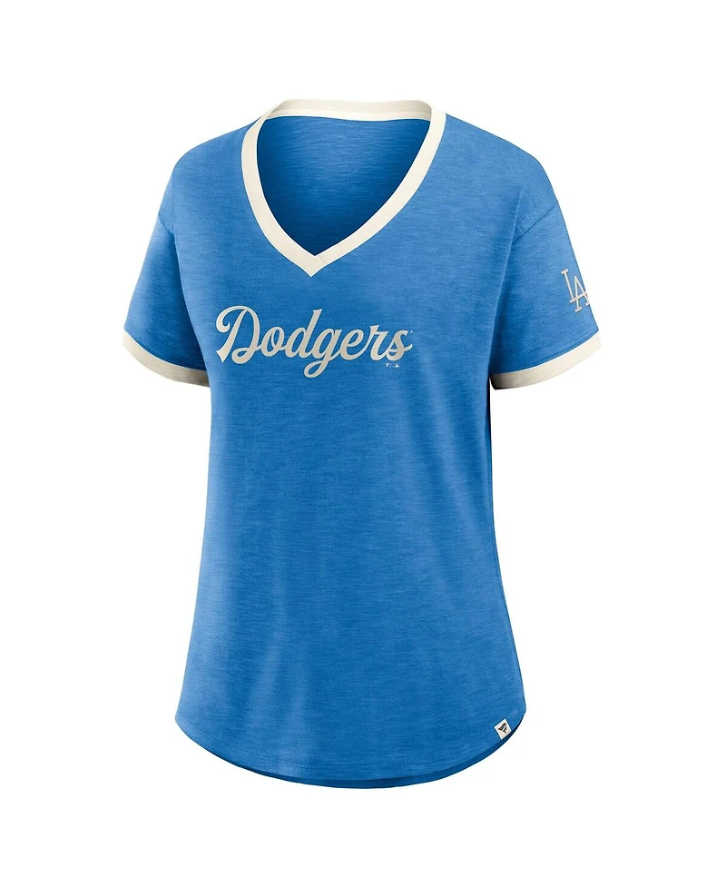 Fanatics Women's Royal Los Angeles Dodgers Cooperstown Collection Vintage Play Slub V-Neck T-Shirt