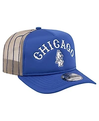 New Era Men's Royal Chicago Cubs Vintage Arched Foam Front 9FIFTY A-Frame Adjustable Trucker Hat