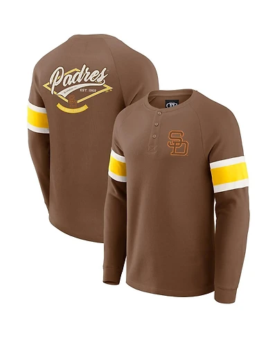 Darius Rucker Collection by Fanatics Men's Brown San Diego Padres Waffle-Knit Raglan Long Sleeve Henley T-Shirt
