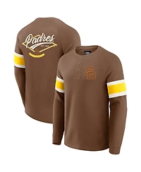 Darius Rucker Collection by Fanatics Men's Brown San Diego Padres Waffle-Knit Raglan Long Sleeve Henley T-Shirt