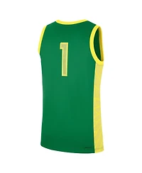 Nike Men's Green Oregon Ducks 1 Road Replica Basketball Jersey