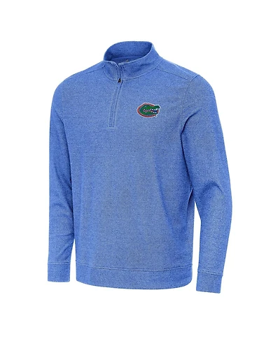 Antigua Men's Heather Royal Florida Gators Subtle Quarter-Zip