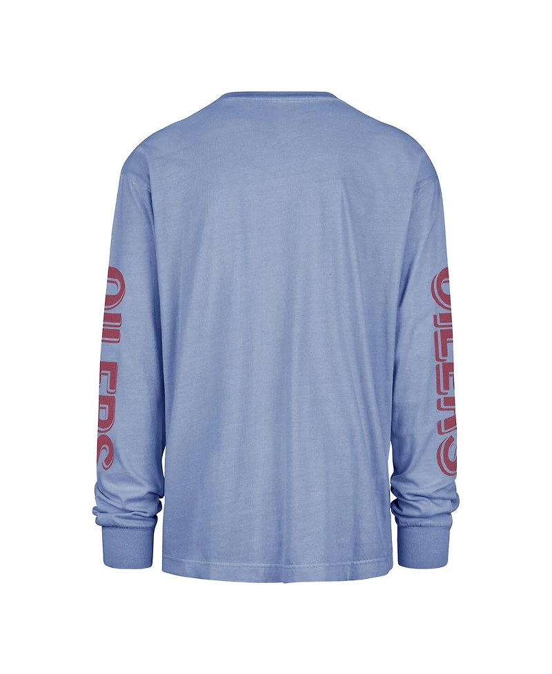 '47 Brand Men's Light Blue Tennessee Oilers Gridiron Classic Teams Cairn Ravine Foundation Throwback Long Sleeve T-Shirt