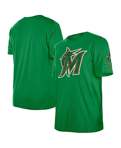 New Era Men's Kelly Green Miami Marlins St. Patrick's Day Shamrock Fill T-Shirt